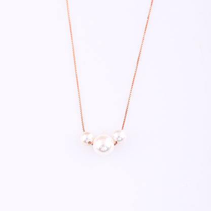 Rosé Pearl Trio Necklace