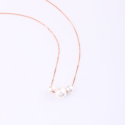 Rosé Pearl Trio Necklace